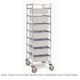 Adjustable Single Bay Kitting Cart Tote Box Carrier with Three Sets of Slides redirect to product page