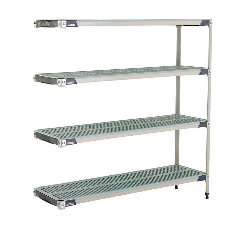 MetroMax i AX366GX3 4-Shelf Plastic Industrial Shelving Add-On Unit, 18" x 60" x 63"