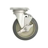 5" Polyurethane Swivel/Brake B-Plate Caster for Made-to-Order Truck Dollies redirect to product page