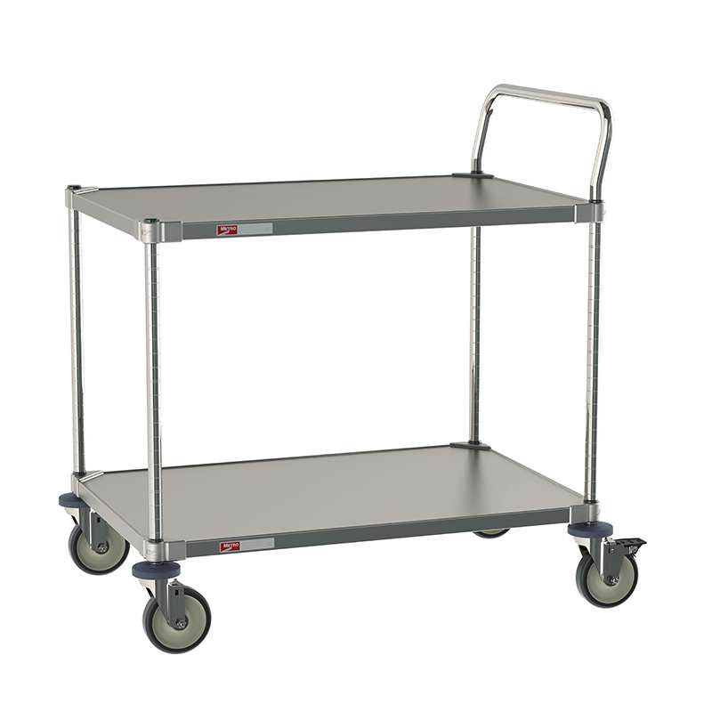 2-Shelf All Stainless Steel Cart for Labs and Cleanrooms, 24" W x 36" L x 39" H