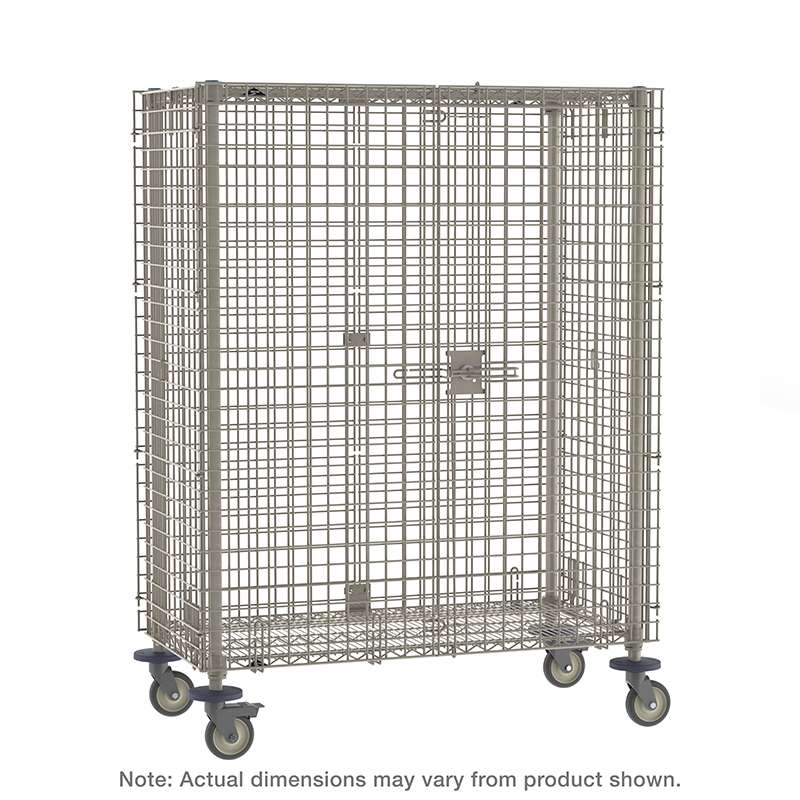 MetroMax Mobile Security Shelving Unit, 24" x 60", 2 Swivel Casters, 2 Brake Casters