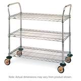 Standard Utility Cart with 3 Stainless Steel Wire Shelves and Casters, 18" x 24" x 38" redirect to product page