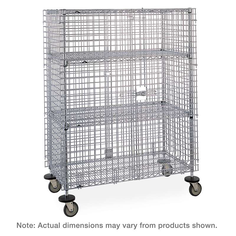 Metro Super Erecta Mobile Security Shelving Unit, Chrome, 24 x 36