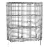 Super Erecta Stationary Security Shelving Unit with 2 Intermediate Shelves, Chrome, 27.25" x 50.5" x 66.8125" redirect to product page