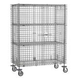 Super Erecta Mobile Security Shelving Unit with 2 Intermediate Shelves, Chrome, 27.25" x 52.75" x 67.9375" redirect to product page