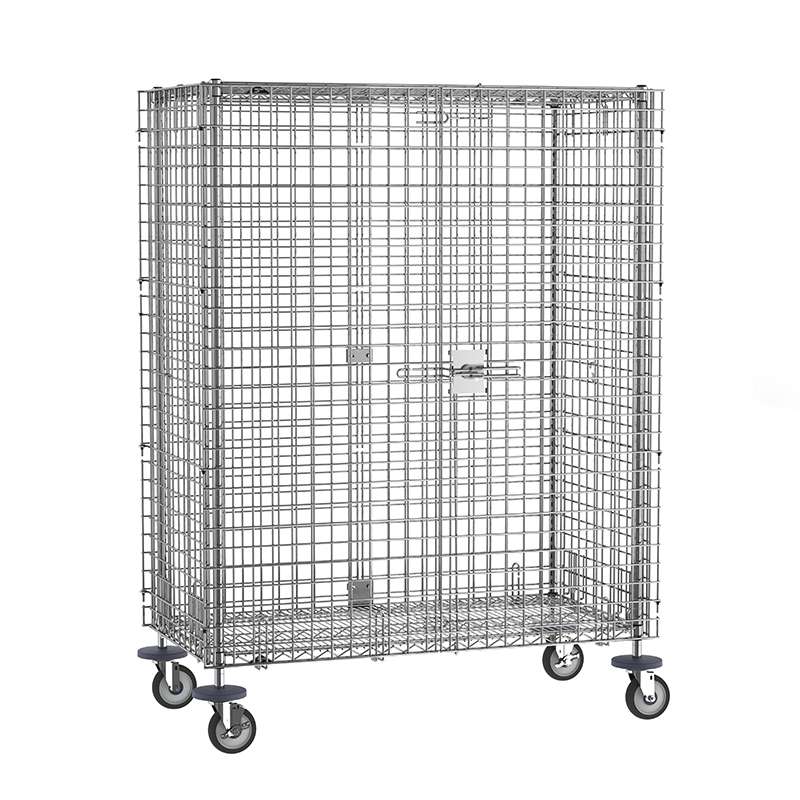 qwikSLOT Mobile Security Cabinet 27.25 x 52.75 x 68.5", Chrome Wire