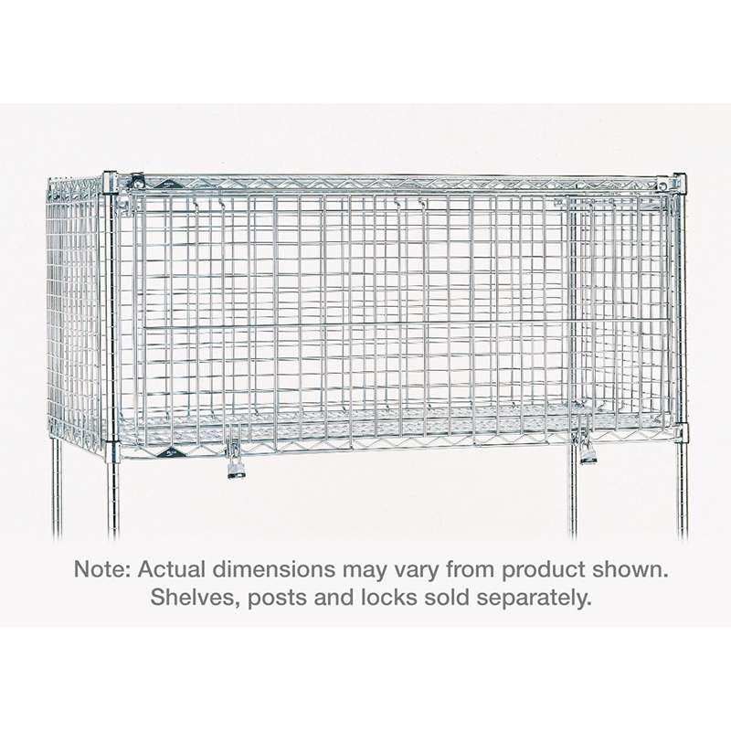 Security Module for 24 x 60" Super Erecta Shelving Units, Chrome Wire