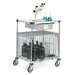 Super Erecta® Lab Security Utility Cart with Solid Stainless Steel Top Shelf and Secure Storage, 24" x 30" x 39"