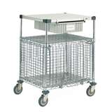 Super Erecta® Lab Security Utility Cart with Solid Stainless Steel Top Shelf and Secure Storage, 24" x 30" x 39" redirect to product page