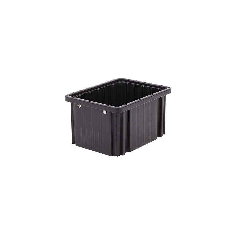 Conductive Stackable Divider Tote Box, Black, 9-3/16 x 6-9/16 x 5-1/2" ID (Dividers not Included)