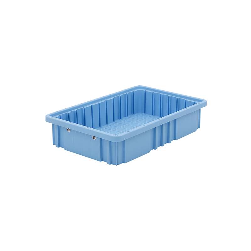 Blue Static Dissipative Polypropylene Tote Box, ID (Bottom) 16" L x 11" W x 3" H