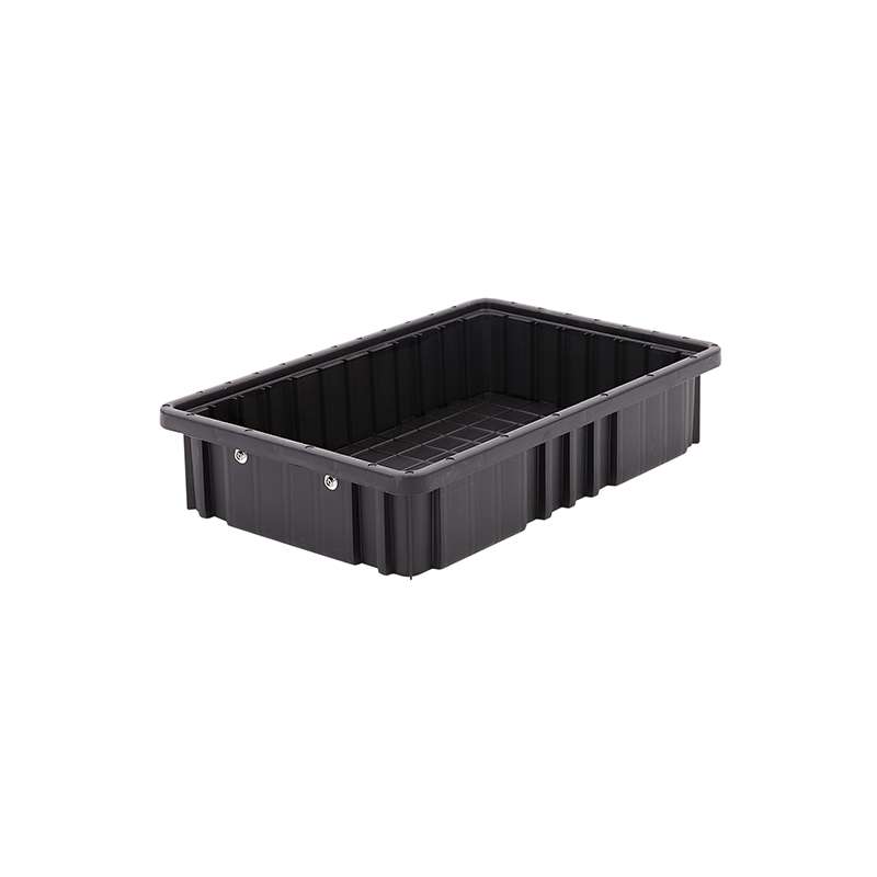 Conductive Stackable Divider Tote Box, Black, 14-7/8 x 9-1/4 x 3" ID (Dividers not Included)