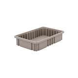 Non-ESD Stackable Divider Tote Box, Natural Grey, 14-7/8 x 9-1/4 x 3" ID (Dividers not Included) redirect to product page