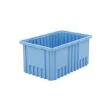 Dissipative Stackable Divider Tote Box, Blue, 14-7/8 x 9-1/4 x 7-1/2" ID, 6 per Case(Dividers not Included) redirect to product page