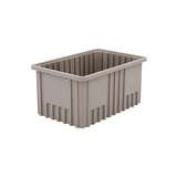 Non-ESD Stackable Divider Tote Box, Natural Grey, 14-7/8 x 9-1/4 x 7-1/2" ID (Dividers not Included) redirect to product page