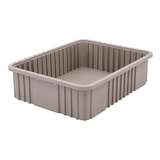 Non-ESD Stackable Divider Tote Box, Natural Grey, 20-1/8 x 15-1/8 x 5-1/2" ID (Dividers not Included) redirect to product page