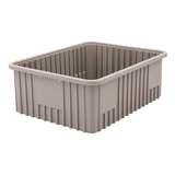 Non-ESD Stackable Divider Tote Box, Natural Grey, 20-1/8 x 15-1/8 x 7-1/2" ID (Dividers not Included) redirect to product page