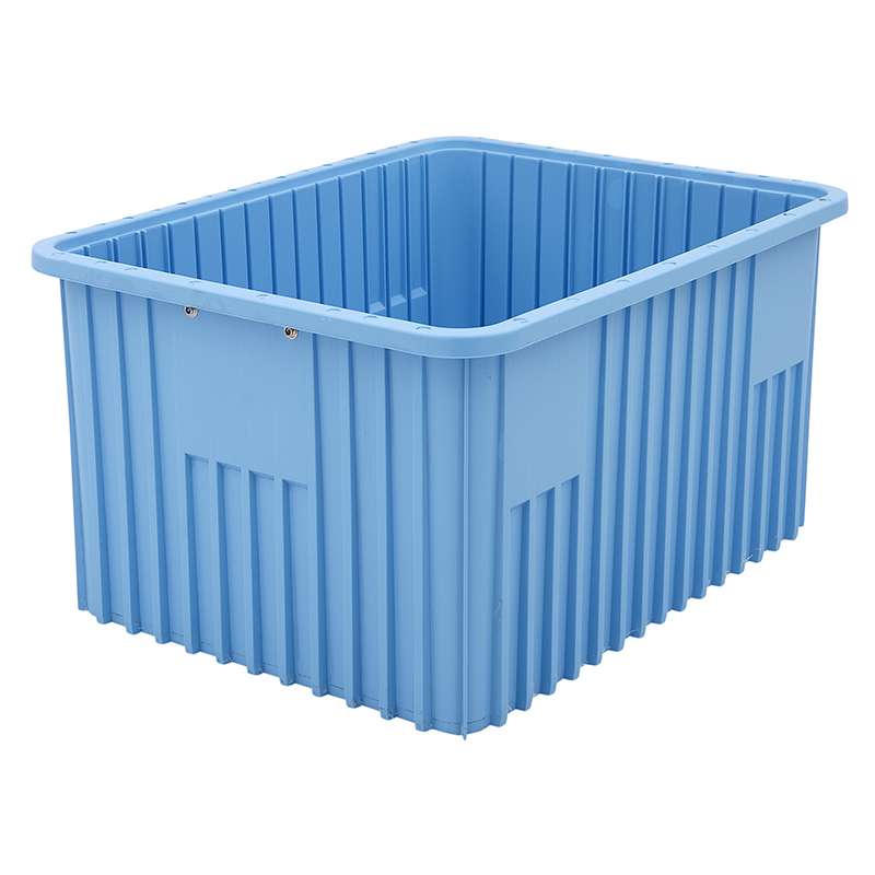 Dissipative Stackable Divider Tote Box, Blue, 20-1/8 x 15-1/8 x 11-1/2" ID (Dividers not Included)