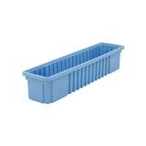 Dissipative Stackable Divider Tote Box, Blue, 24 x 4-1/2 x 4-1/2" ID (Dividers not Included) redirect to product page