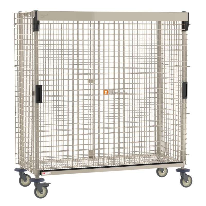 MetroMax Mobile Security Shelving Unit with SlideSecure Sliding Door, 29.0625" x 64.75" x 67.8125"