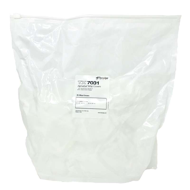 AlphaSat®  Pre-Wetted Cleanroom Wipers, Non-Sterile, 9" x 31", 25 per Reclosable Bag, 100 per Case