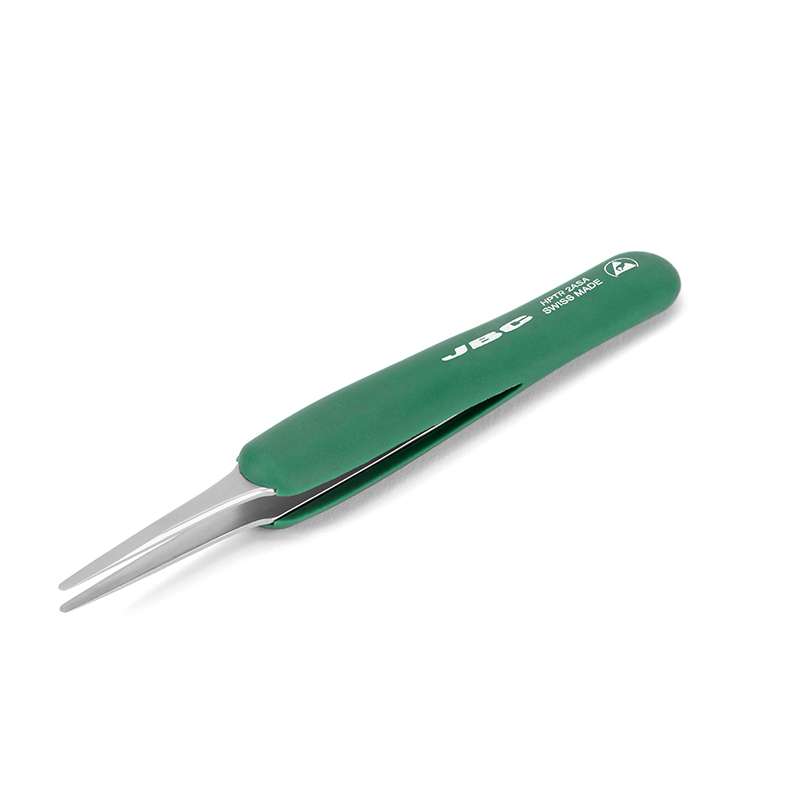 High Precicion Tweezers with Rubber Grip, Round Tip