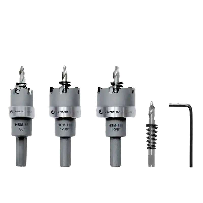 Carbide-Tipped Hole Saw Kit, 7/8" - 1-3/8", 4-Piece, Includes Extra Pilot Bill