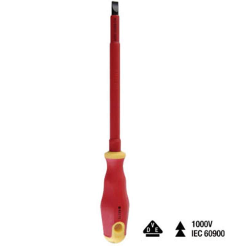 Insulated Slotted Tip Screwdriver with Cushioned Grip Handle 5/16" x 11" Long