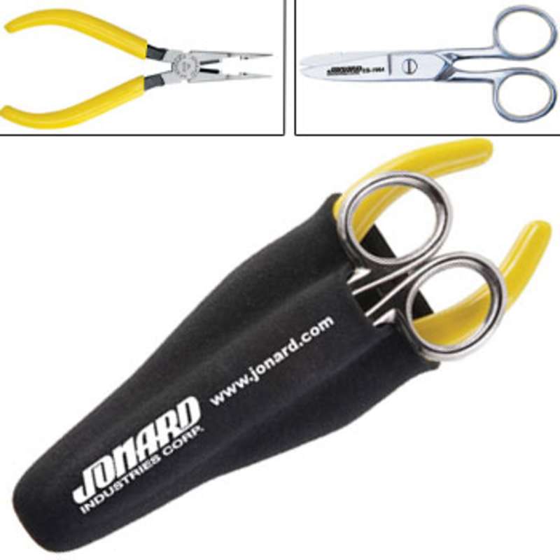 Telecom Installer Splicer Kit Includes Electrician Scissors and Combo Crimper Pliers in a Plastic Pouch