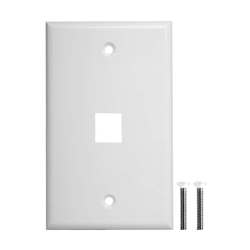 Single Gang Keystone 1 Port Wall Plate, 10 Pack