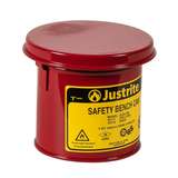 Justrite® Bench Can For Solvents, 1 qt, Steel, Red redirect to product page
