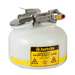 2 Gallon Poly Disposal Safety Can, Flame Arrester, White