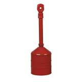 Heavy Duty Cigarette Butt Can, Steel Base/Neck, 5 Gallon, Polyethylene Topper, Red redirect to product page