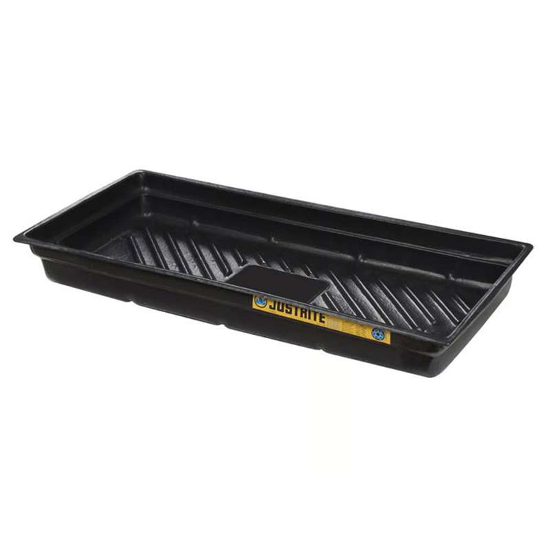 EcoPolyBlend Spill Tray, Indoor Or Outdoor Use, Rigid, Recycled Polyethylene, Black, 38" x 26" x 5-1/2