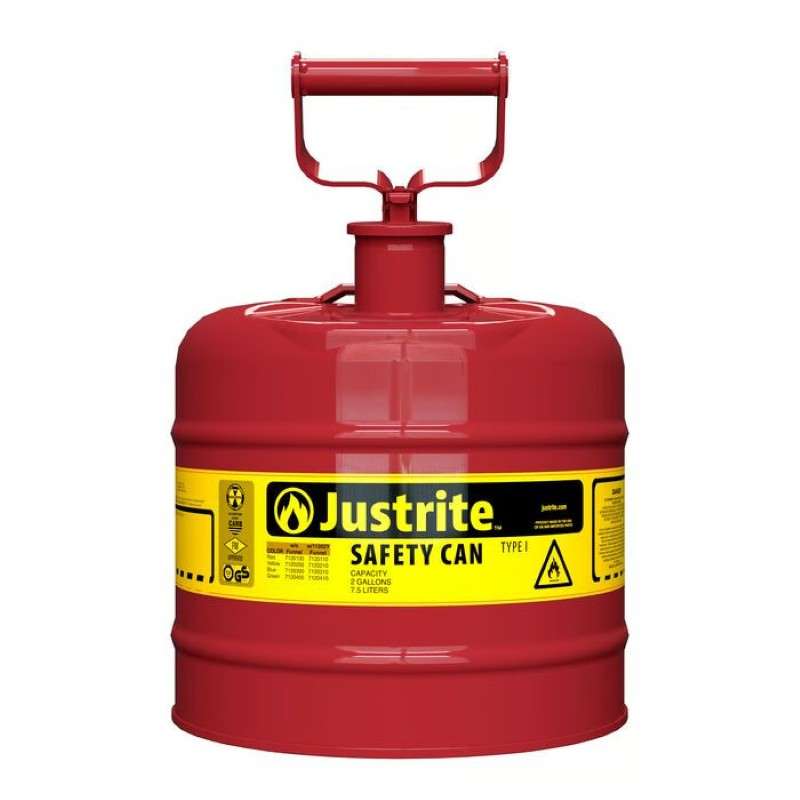 Type I Steel Saety Can w/Single Spout, 2 gallon