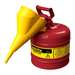 Type I Steel Saety Can w/Single Spout & Funnel, 2 gallon