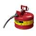 Type II Steel Saety Can 2.5 Gallon, 5/8" Metal Hose