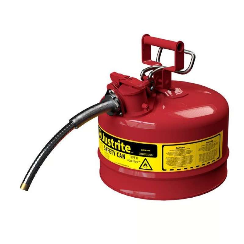 Type II Steel Saety Can 2.5 Gallon, 5/8" Metal Hose