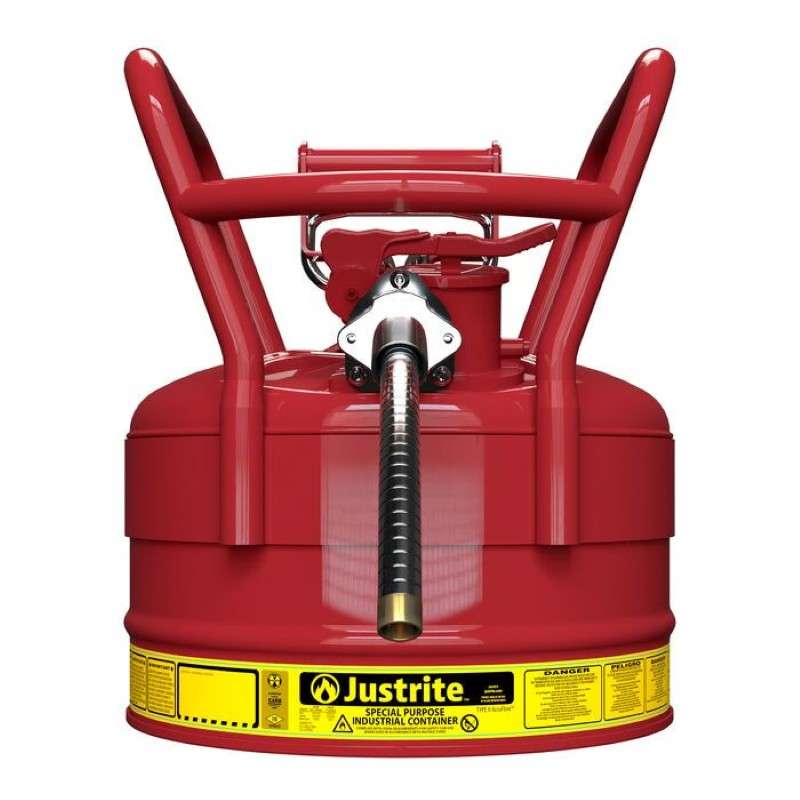 Justrite2.5GL DOT Safety Can Red TypeII,5/8"Hose