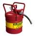 Type II D.O.T. Steel Saety Can, 5 Gallon, 1" Metal Hose, Roll Bars, Red