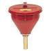 Large Steel Drum Funnel for Flammables w/6" Flame Arrester & Self-Closing Cover for 2" Drum Bung