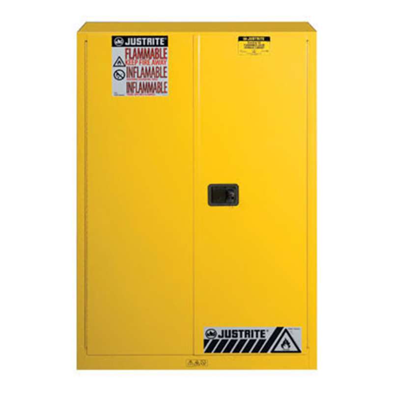 EX Flammable Saefty Cabinet, 45 Gallon, 2 Manual Close Doors, Yellow