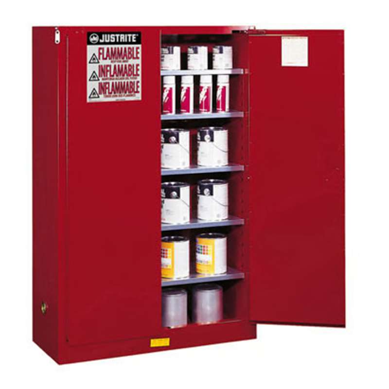 EX Combustibles Saefty Cabinet for Paint and Ink, 60 Gallon, 2 Manual Close Doors, Red