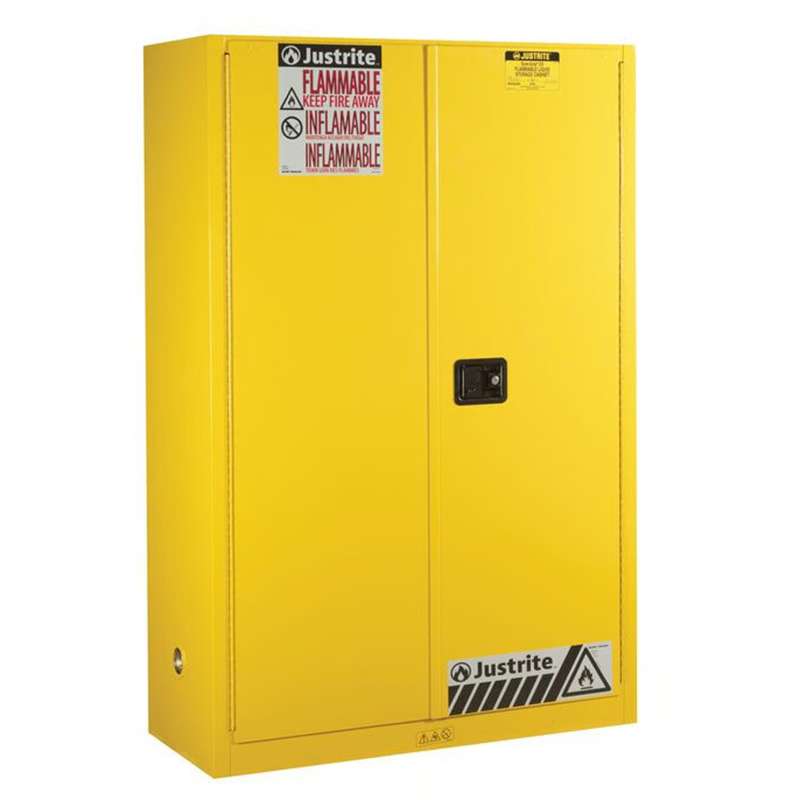 Sure-Grip® 894520 Ex Flammable Safety Cabinet, 43 in x 65 in x 18 in, 45 gal, Yellow