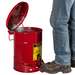 Flame Retardant Foot Operated Waste Can for Oily Hazmat Items, Red, 6 Gallons