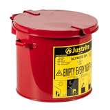 Flame Retardant Countertop Waste Can for Oily Hazmat Items, Red, 2 Gallons redirect to product page