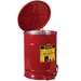 Oily Waste Can, Foot-Operated Self-Closing Cover, Red, 10 Gallon