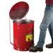 Oily Waste Can, Foot-Operated Self-Closing Cover, Red, 21 Gallon