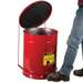 Oily Waste Can, Hands-Free, Self-Closing Cover, SoundGard™, Red, 21 Gallon