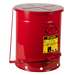 Oily Waste Can, Hands-Free, Self-Closing Cover, SoundGard™, Red, 21 Gallon